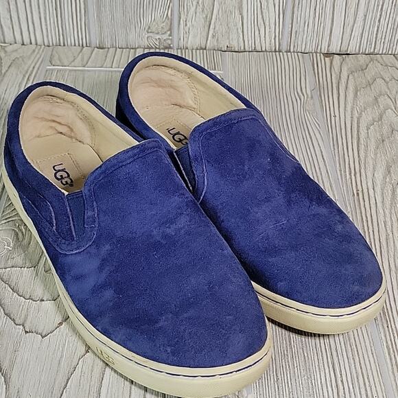 UGG Slip On Blue Suede Shoes Sneaker Womens Size 6.5 - Picture 9 of 13